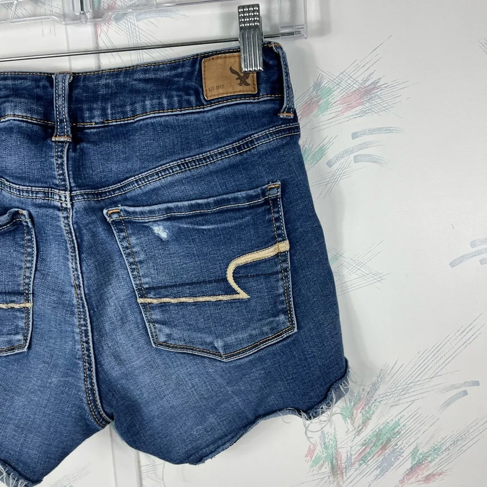 American Eagle Outfitters Hi-Rise Shortie Shorts Super Super Stretch 6 - Picture 5 of 10